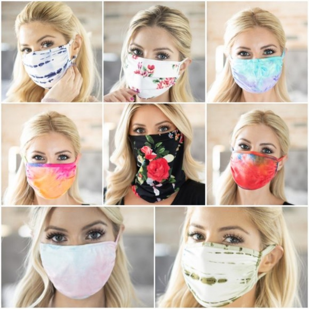 2 for 20! Black floral  print face mask - Picture 4 of 7